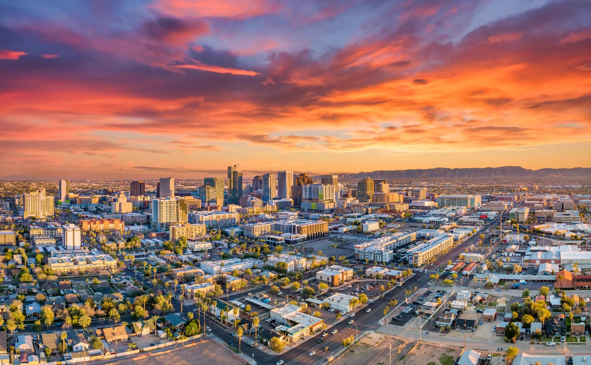 Downtown Phoenix skyline at dusk